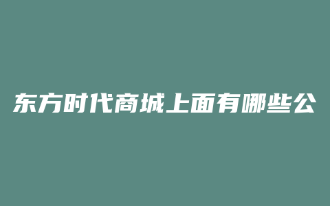 东方时代商城上面有哪些公司