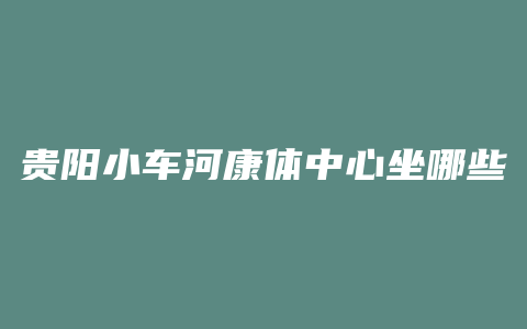 贵阳小车河康体中心坐哪些车到