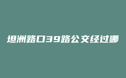 坦洲路口39路公交经过哪些站