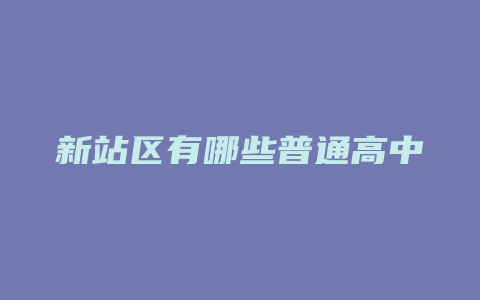 新站区有哪些普通高中