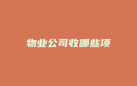 物业公司收哪些项