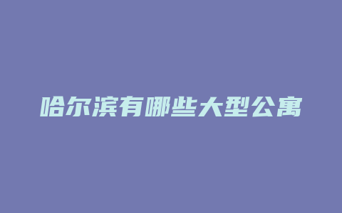 哈尔滨有哪些大型公寓