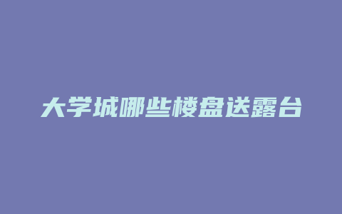 大学城哪些楼盘送露台