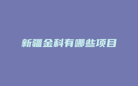 新疆金科有哪些项目