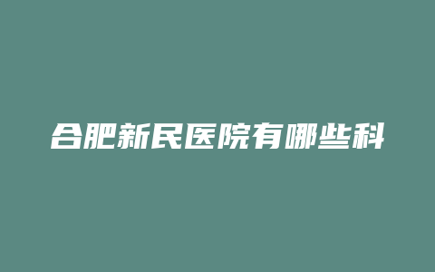 合肥新民医院有哪些科