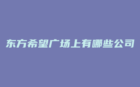 东方希望广场上有哪些公司